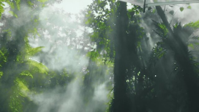 The Tranquil Beauty of a Rain Drenched Umbrella in the Forest