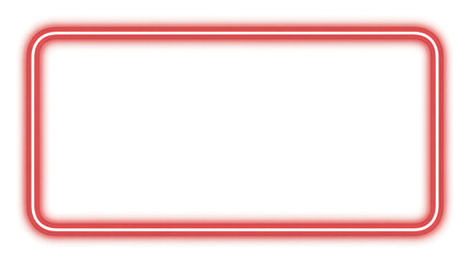 Glowing Red Neon Rectangle Border Element with Soft Light Effect Isolated on a Clean White Background for Product Presentation