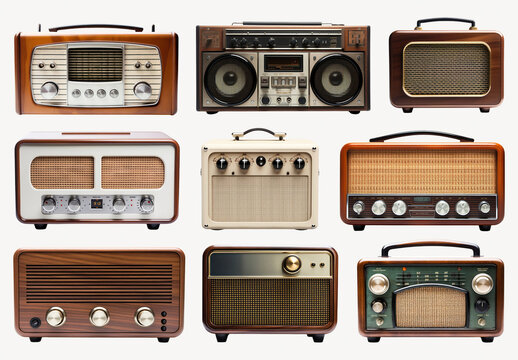 Vintage Radio Display Element Design Set