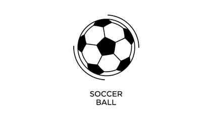 Obraz premium Modern Soccer Ball Icon with Swirling Lines on White Background, Sports Graphic