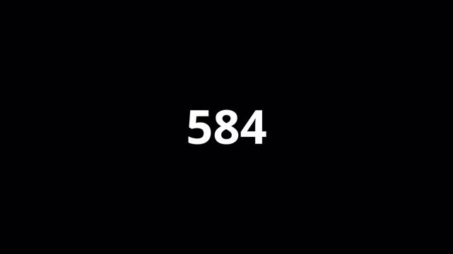 Number counter animation from 0 to 1000 on a black background. Animated number counter from zero to thousand in 4k, counting number digits.