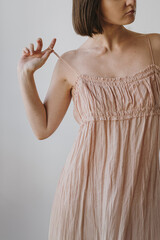 Woman in Pink Dress Portrait