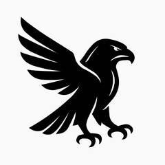 Obraz premium Aggressive Black Eagle Mascot Logo Silhouette Isolated