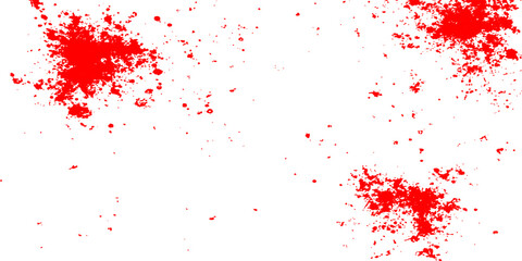 A vibrant red watercolor ink splash and grunge paint splatter vector illustration featuring artistic drips and textured spray patterns on a clean background