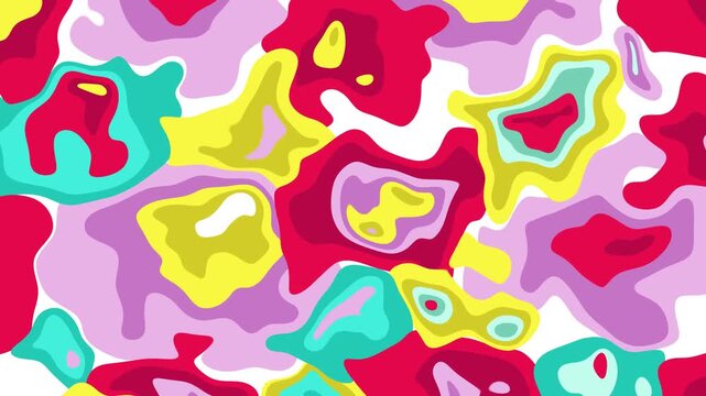 Dynamic Abstract Fluid Shapes. Psychedelic Color Motion Background