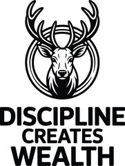 Fototapeta premium A motivational quote with a deer logo and text on a white background