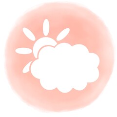 sun and cloud isolated on white background