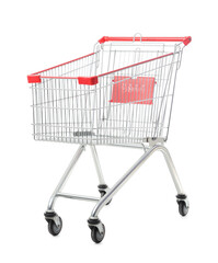 Shopping cart on white background