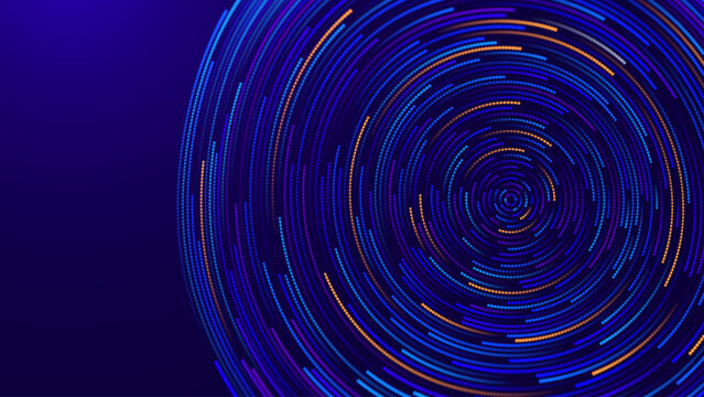 Abstract Digital Data Flow Vector Background. Big Data Technology Lines. 5G Wireless Fast Data Transmission. High Speed of Fiber Optics Light Trails. Information Flow in Virtual Reality Cyberspace.