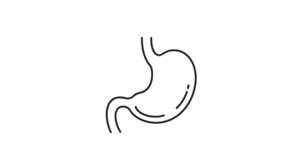 Fototapeta premium Simple Line Art Icon of Human Stomach, Medical and Healthcare Symbol