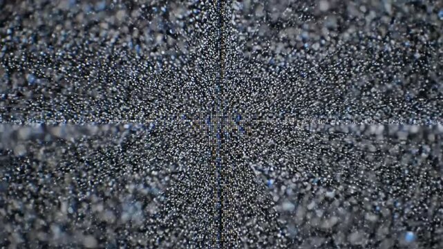 abstract digital art cross pattern, data visualization, network connection