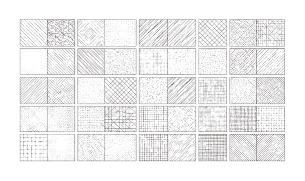 Premium Geometric Texture Bundle - 25 Pairs of Hand-Drawn Hatching, Cross-Hatch  Grid Patterns, Minimalist Linear Textures for Architectural Sketching  Digital Art