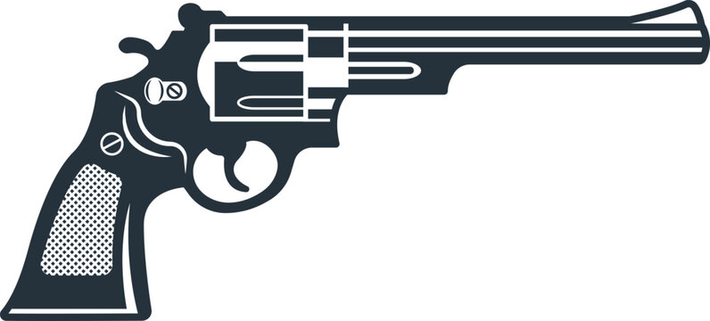 Firearm black icon. Pistol symbol. Cowboy weapon