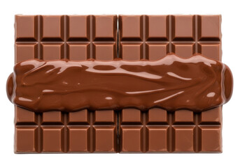 Realistic chocolate bar with melting chocolate perfect for digital use on transparent background