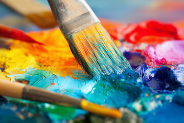 Obraz premium Engaging colorful striking thought provoking background, sensual overload, people, life, landscape, architecture, art