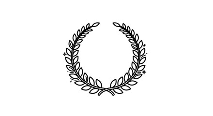 Obraz premium Laurel Wreath Emblem, Award Symbol, Victory Garland, Vintage Illustration