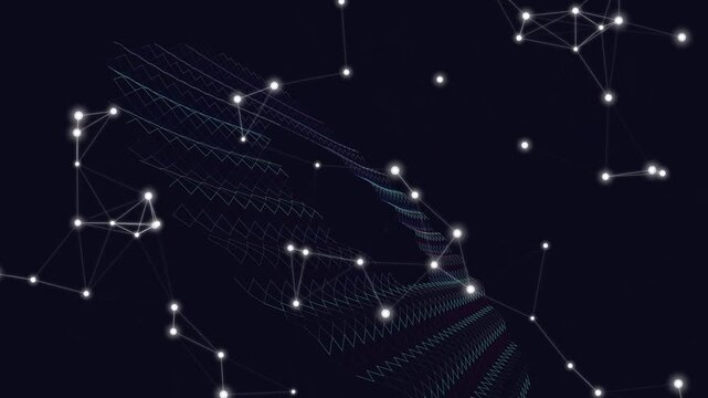 Constellation Patterns in Dark Night Sky.