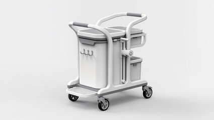 Modern hospital utility cart with storage compartments