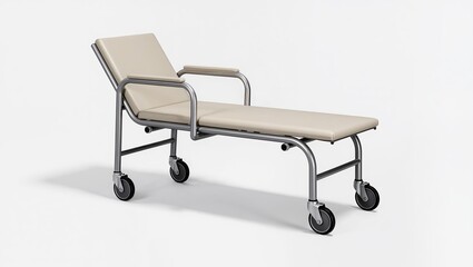 Modern hospital stretcher with adjustable backrest and padded surface