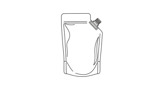 Doypack pouch with spout and cap, blank packaging, isolated on white, vector illustration
