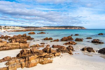 Stokes Bay Beach with white sand and turquoise water, Australia © daboost