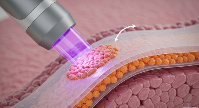 Non-invasive Laser Targeting Subcutaneous Fat Cells for Body Contouring and Lipolysis Treatment Technology Visualization