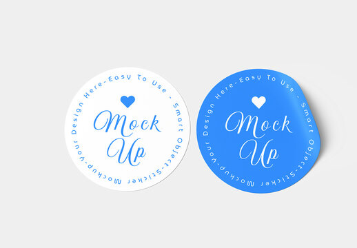 Rounded Sticker Badge Mockup