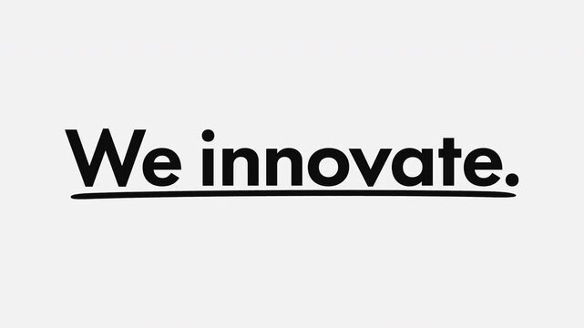 We engineer. We craft. We innovate. Industrial Kinetic Typography Animation for Engineering and Manufacturing Innovation. Text animation with handwritten underline and circle highlight.