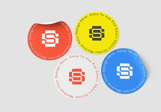 Round Label Sticker Mockup Collection