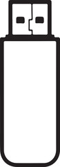 A black and white image of a usb drive Vector, illustration