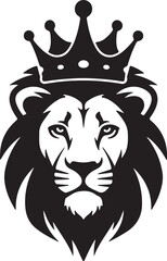 Black tribal lion head with wings vector mascot illustration symbolizing wild power and nature