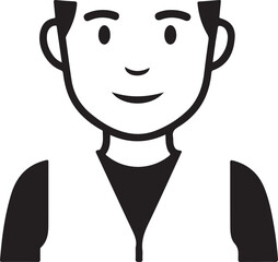 A simple cartoon drawing of a man Vector, illustration