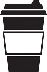 A black and white image of a disposable cup Vector, illustration