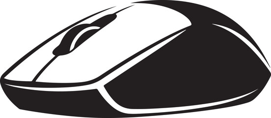 A black and white computer mouse on a plain background Vector, illustration