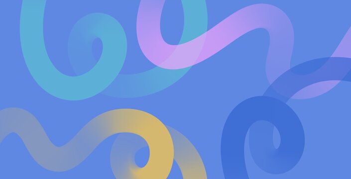 Blue multicolored abstract swirly 3d loop surreal hologram brush background banner illustration