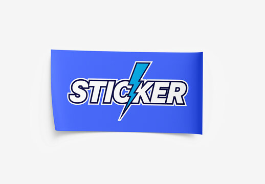 Rectangle Adhesive Sticker Mockup Template