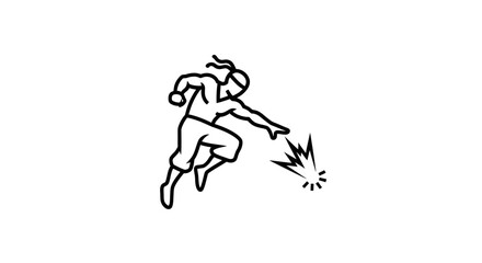 Dynamic Ninja Warrior Icon with Energy Blast