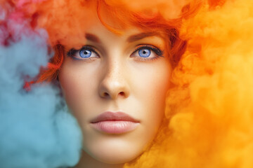 Fototapeta premium Engaging colorful striking thought provoking background, sensual overload, people, life, landscape, architecture