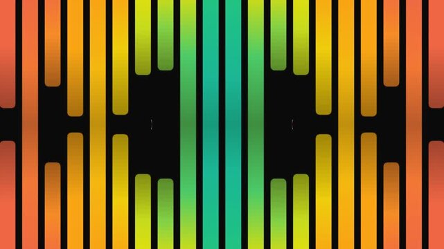 Abstract Colorful Sound Wave Equalizer Pattern on Black Background, Graphic Design Element, Modern Digital Technology Illustration