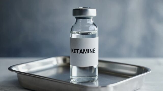 Vial containing ketamine.