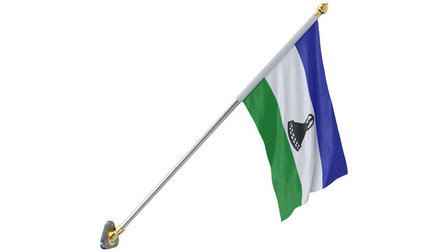 Lesotho Cloth Flag Wall Mounted