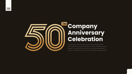 50th company anniversary celebration logo gold outline