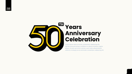 Obraz premium 50th anniversary years celebration logo black yellow