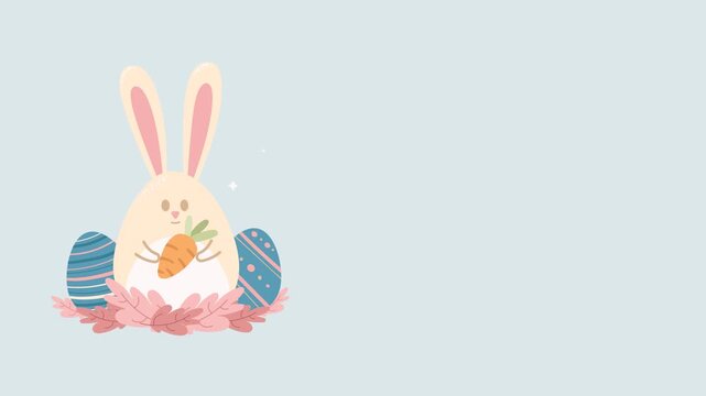 easter egg animation with copy space area for seasonal event