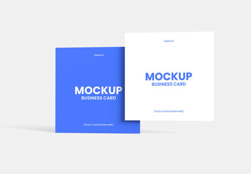 Minimal Square Business Card Mockup Set