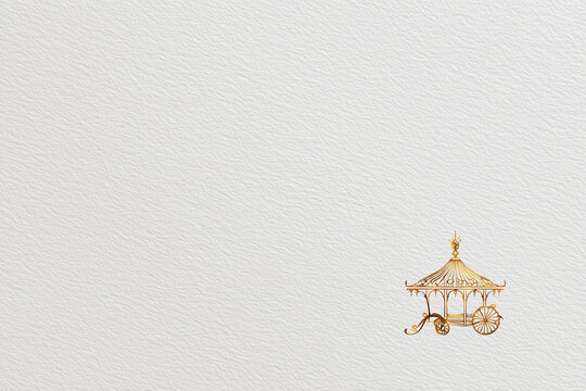 Minimal gold doli Indian wedding invitation template with 80% blank space for elegant branding.