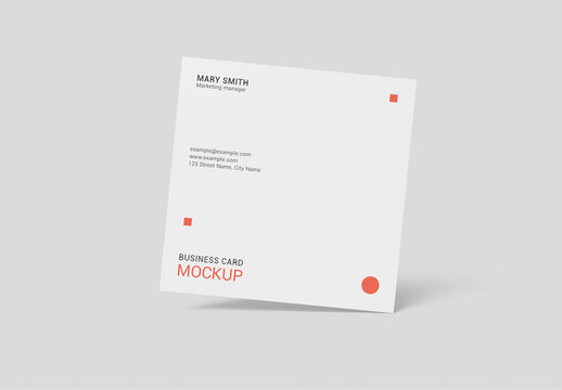 Isolated Square Business Card Mockup