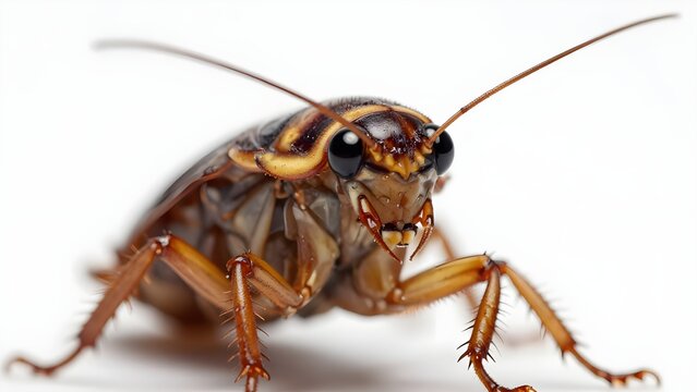 cockroach on white background