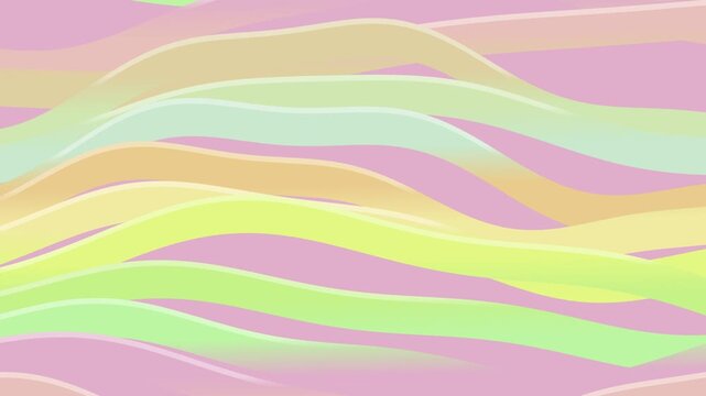 Wavy lines dance across a soft background in a vibrant illustration