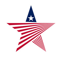 american flag star icon design. vector illustration